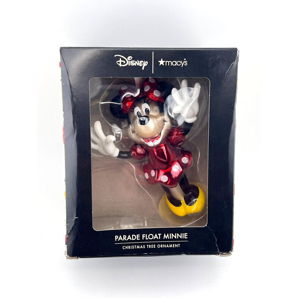Minnie Mouse Hallmark Disney Macys Thanksgiving Day Parade Float Glass Ornament